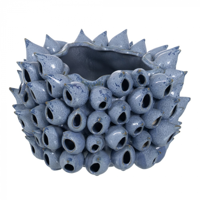 Vaza Sculpturala Albastra CreativDeco - Element Central pentru Decor Contemporan [1]