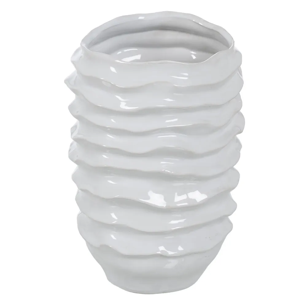 Vaza Ceramica Alba Waves - creativdeco.ro [1]