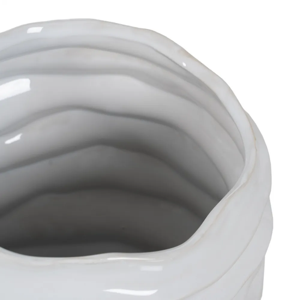 Vaza Ceramica Alba Waves - creativdeco.ro [7]