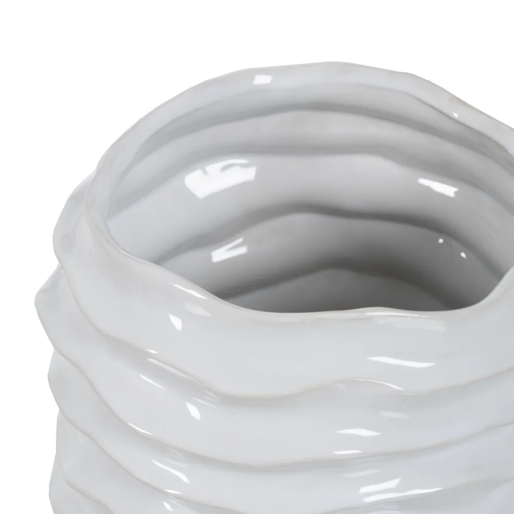 Vaza Ceramica Alba Waves - creativdeco.ro [5]