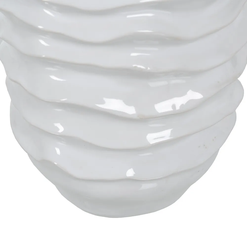 Vaza Ceramica Alba Waves - creativdeco.ro [6]