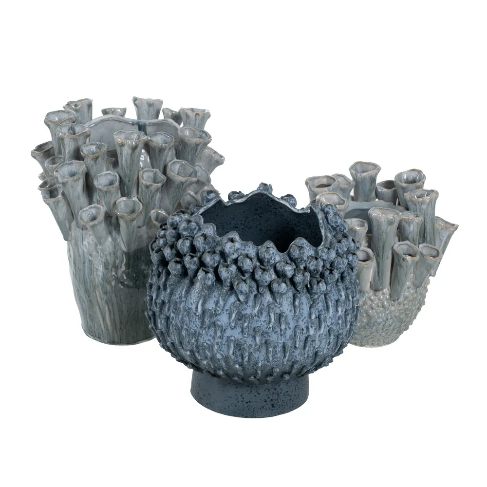 Vaza Ceramica Blue Mica, albastra - creativdeco.ro [3]