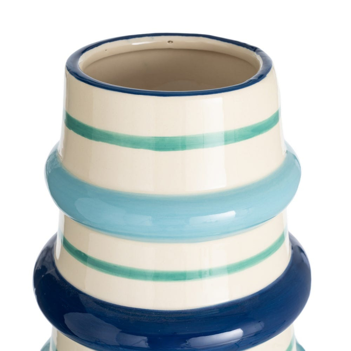 Vaza ceramica inalta cu inele albastre [2]
