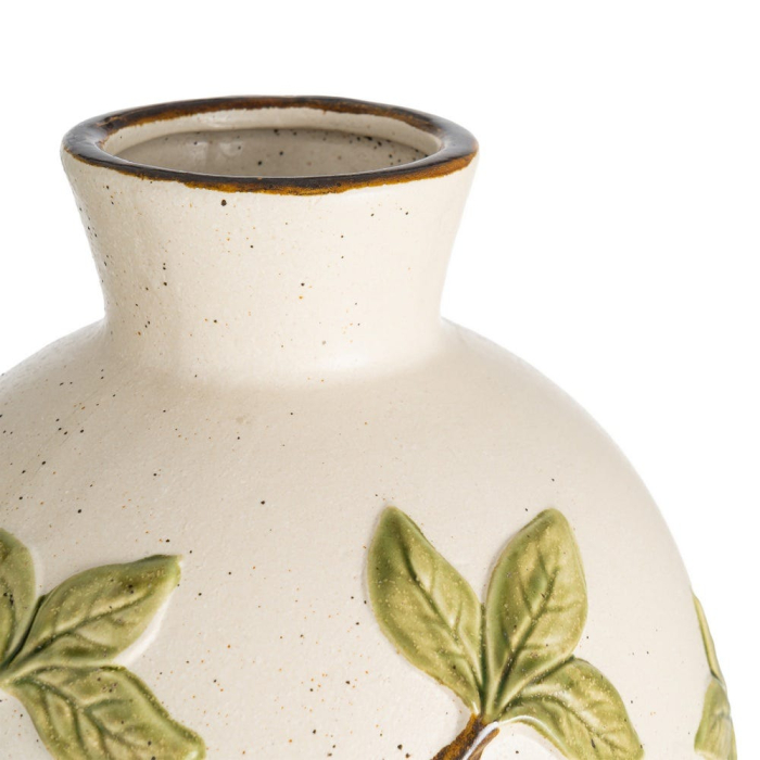 Vaza ceramica inalta cu trei pasari in relief [2]