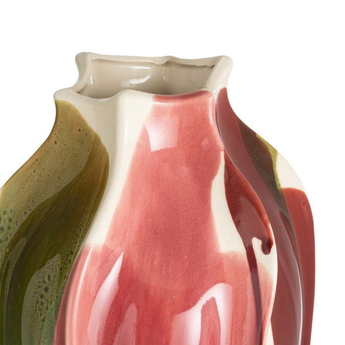 Vaza ceramica organica zvelta roz-verde [2]