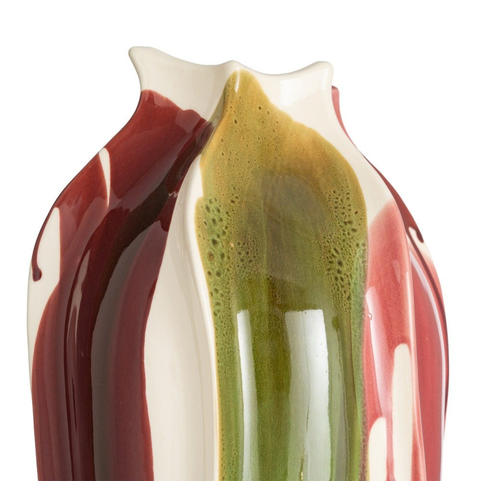 Vaza ceramica organica zvelta roz-verde [3]