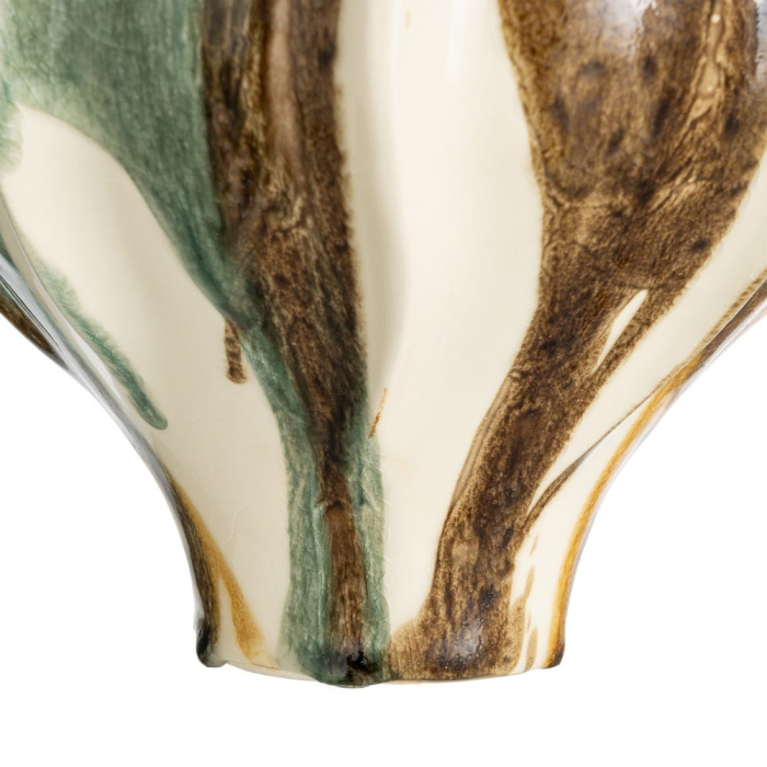 Vaza ceramica organica joasa mustar-verde [4]