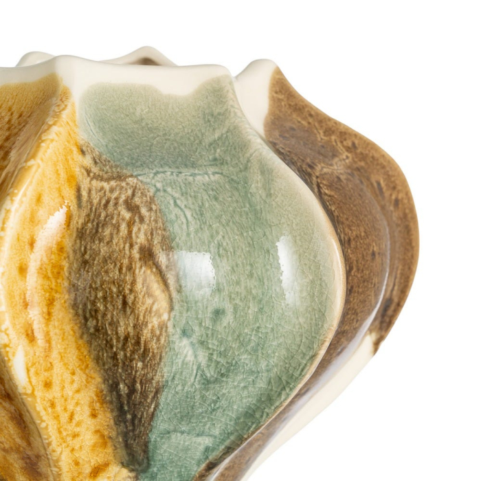 Vaza ceramica organica joasa mustar-verde [3]