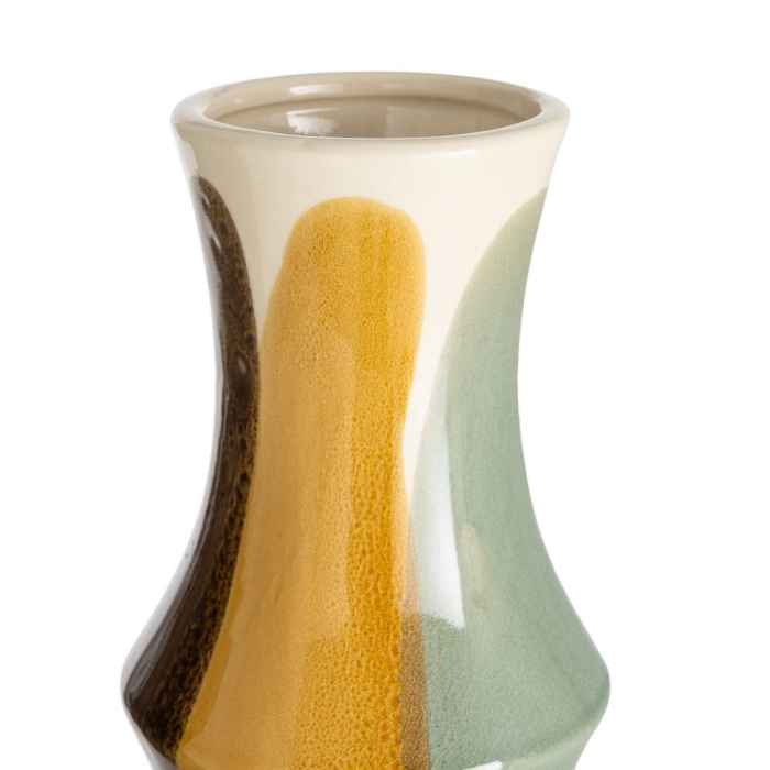 Vaza ceramica tip bambus mustar-verde, inalta [2]