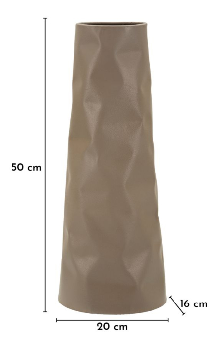 Vază crem din fier cu suprafață texturată neregulată, 50 cm înălțime [7]