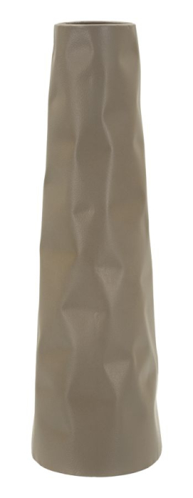 Vază crem din fier cu suprafață texturată neregulată, 50 cm înălțime [2]