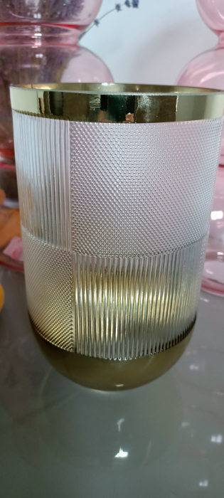 Vaza Cyl Patt din sticla, transparent aurie - CreativDeco.ro [3]