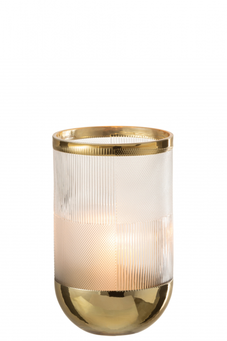Vaza Cyl Patt din sticla, transparent aurie - CreativDeco.ro [2]