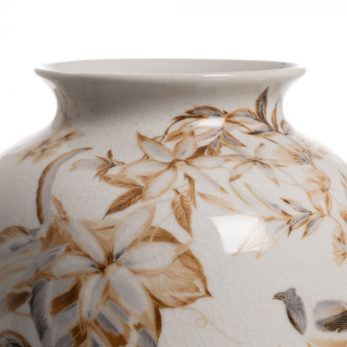 Vaza ceramica alb-maro pentru flori sau decor|Vaze in nuante neutre pentru interioare calme [4]