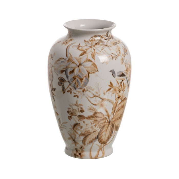 Vaza ceramica alb-maro pentru flori sau decor|Vaze in nuante neutre pentru interioare calme [1]