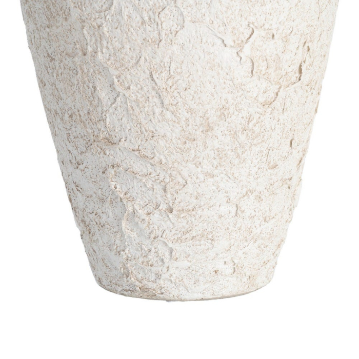 Vază decorativă albă din ceramică înaltă cu textură reliefată [4]