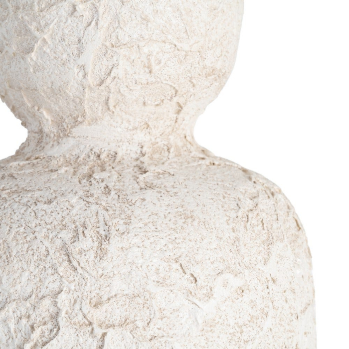 Vază decorativă albă din ceramică înaltă cu textură reliefată [3]