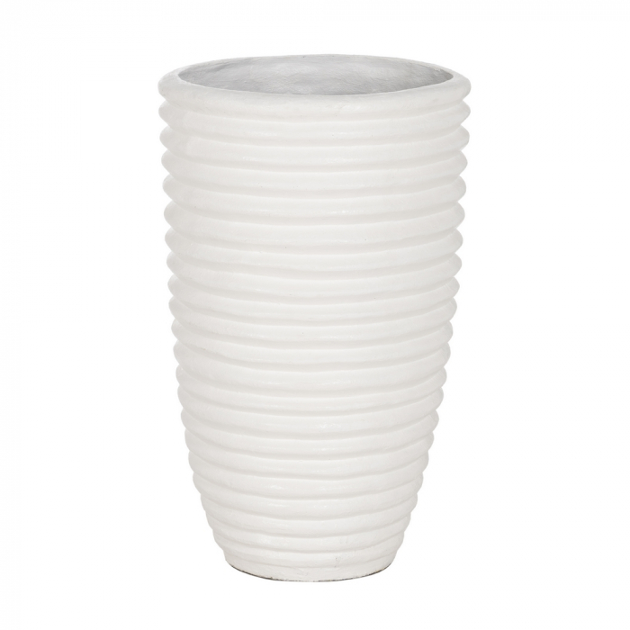 Vaza alba mare fibrociment decor contemporan [3]