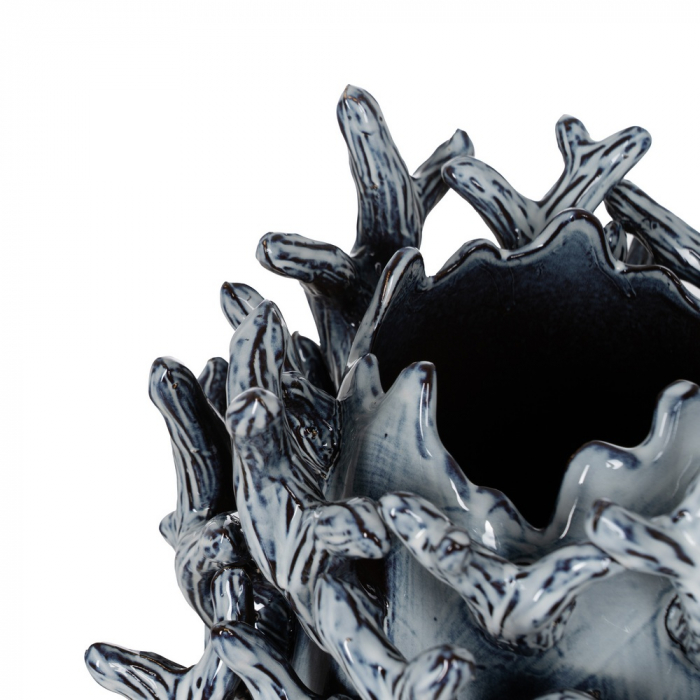 Vaza clasica ceramica albastra pentru flori|Vaze decorative pentru interioare colorate [2]