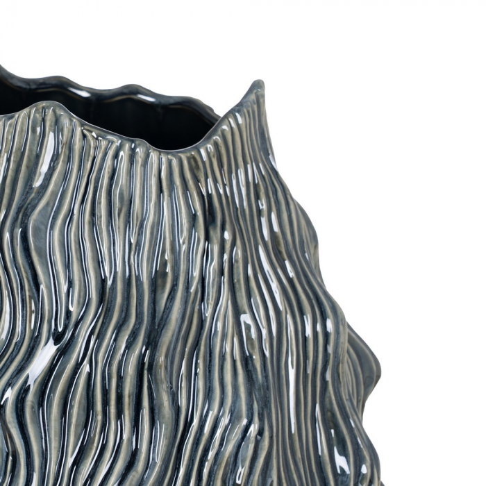 Vaza albastra ceramica pentru flori sau decor boho|Vaze rotunde pentru decoruri moderne [4]