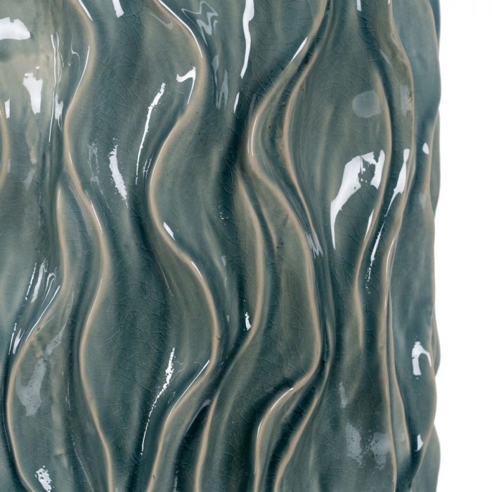 Vaza ceramica albastra decor expresiv [5]