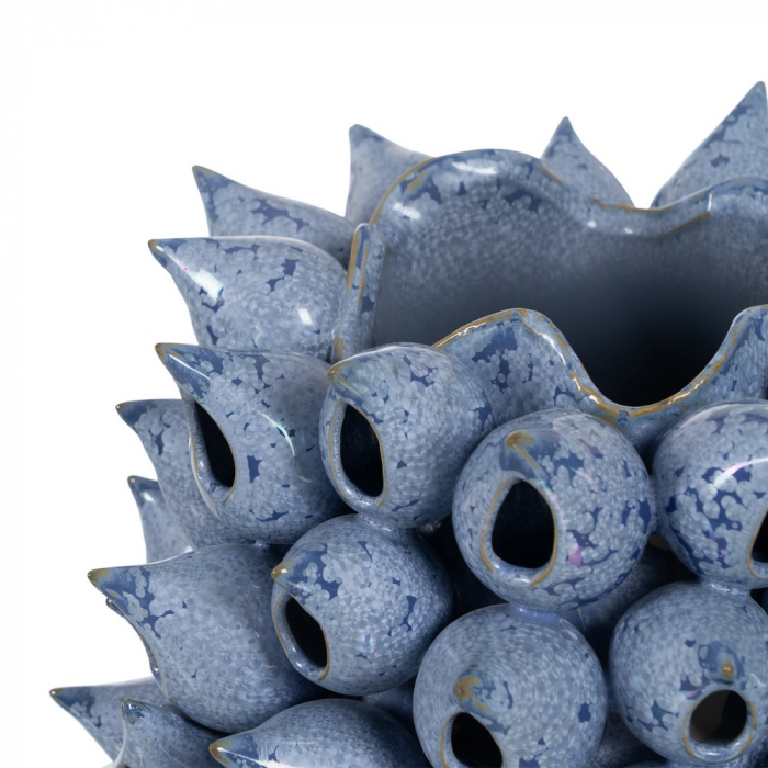 Vaza Tridimensionala Albastra CreativDeco - Detalii Sculpturale pentru Decor Interior [3]