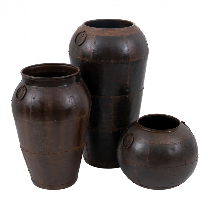 Vaza decorativa metalica cupru antichizat CreativDeco - Stil industrial pentru living [3]