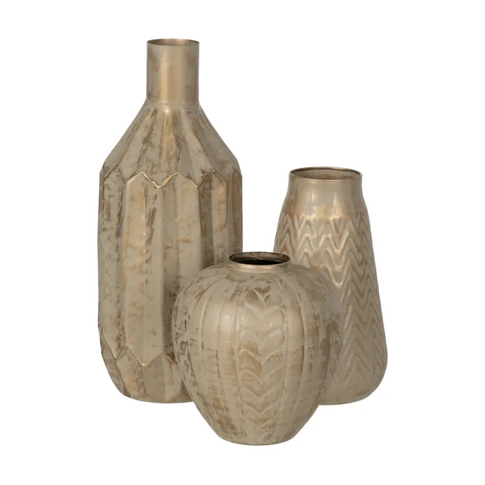 Vaza aurie decorativa cu model geometric | Obiecte antice [2]