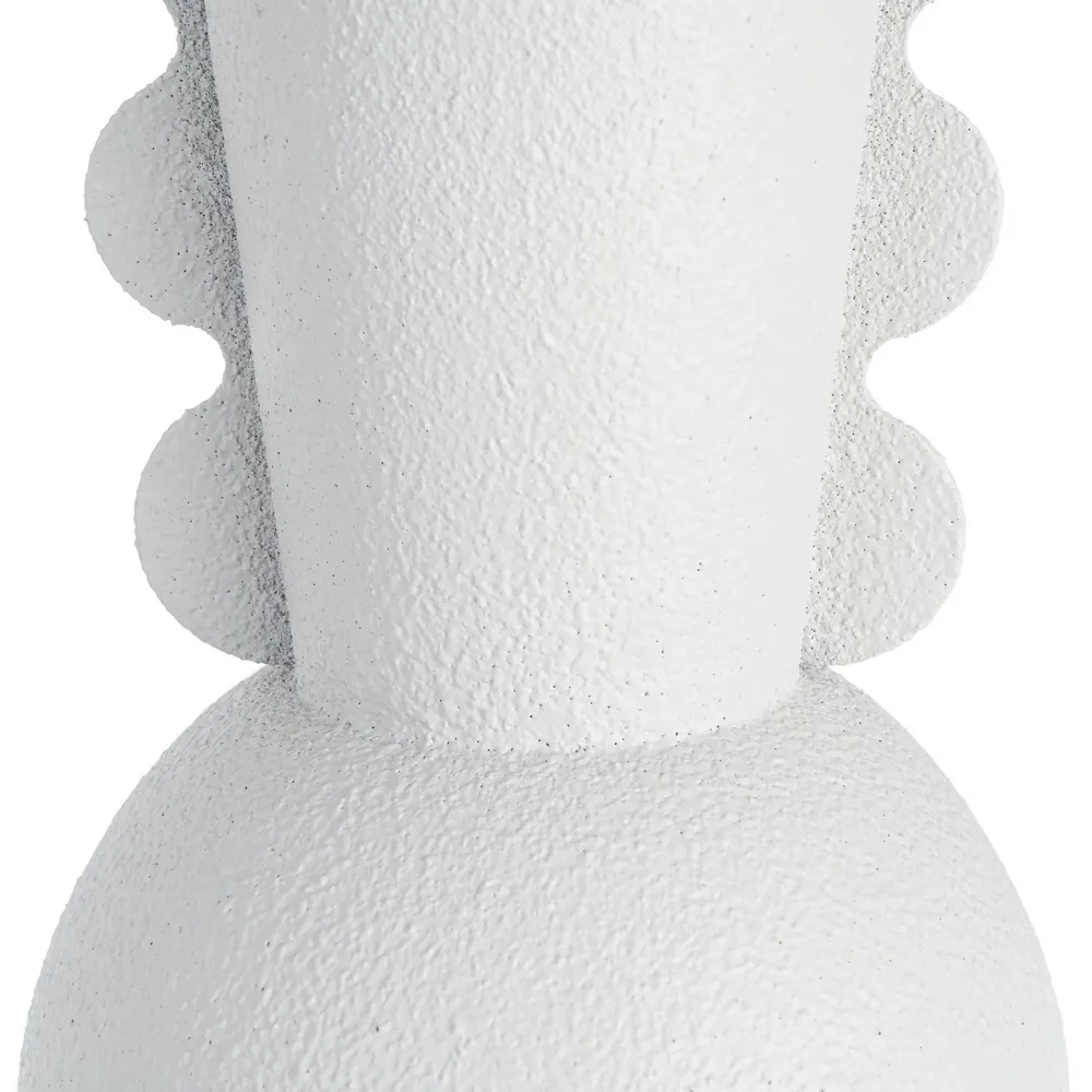 Vază decorativă bej din metal cu formă sculpturală modernă [5]