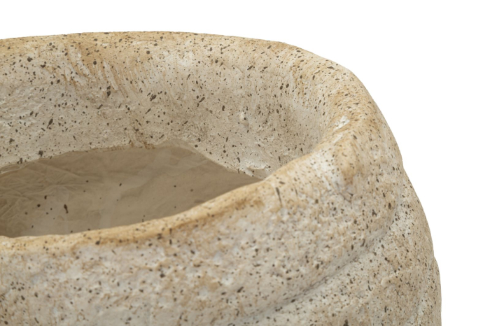 Vază decorativă bej din MGO cu formă de scoică și textură nisipată Shell Sand [6]