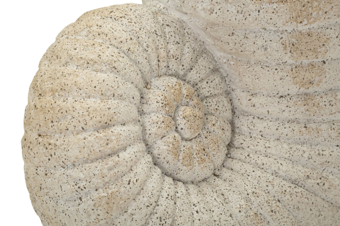 Vază decorativă bej din MGO cu formă de scoică și textură nisipată Shell Sand [5]