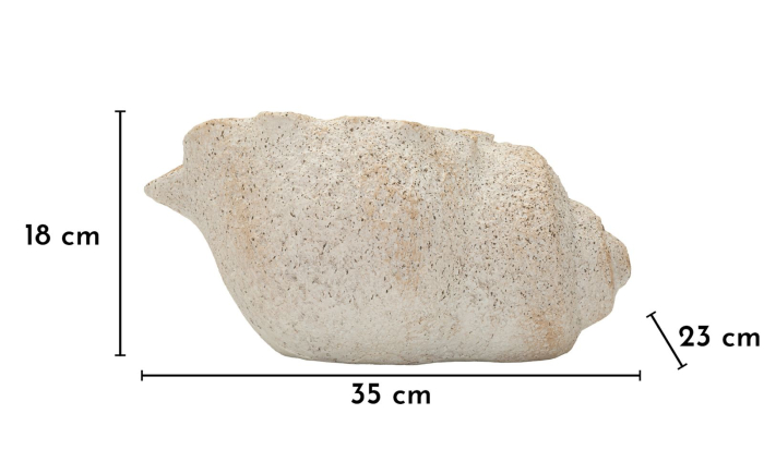 Vază decorativă bej din MGO cu formă organică de scoică Shell Sand B [8]