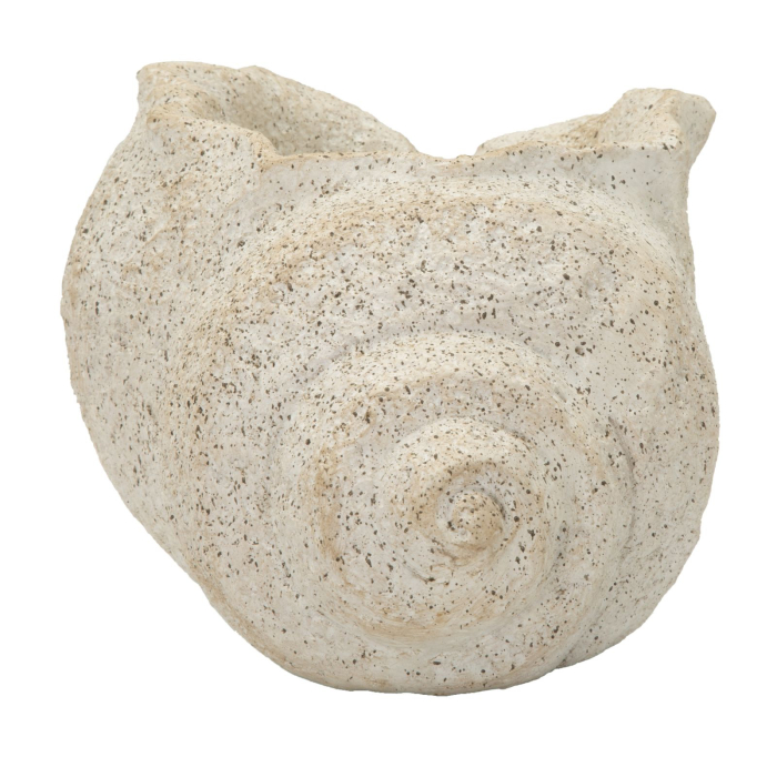 Vază decorativă bej din MGO cu formă organică de scoică Shell Sand B [2]