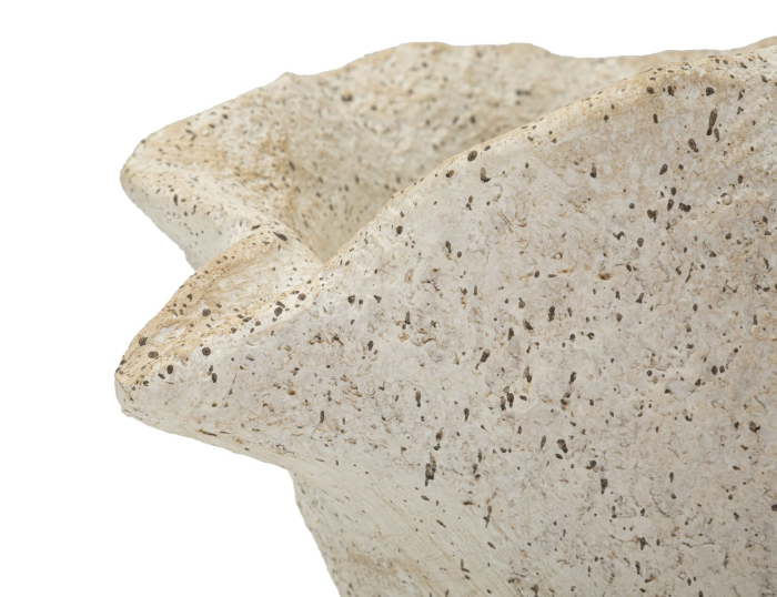 Vază decorativă bej din MGO cu formă organică de scoică Shell Sand B [6]