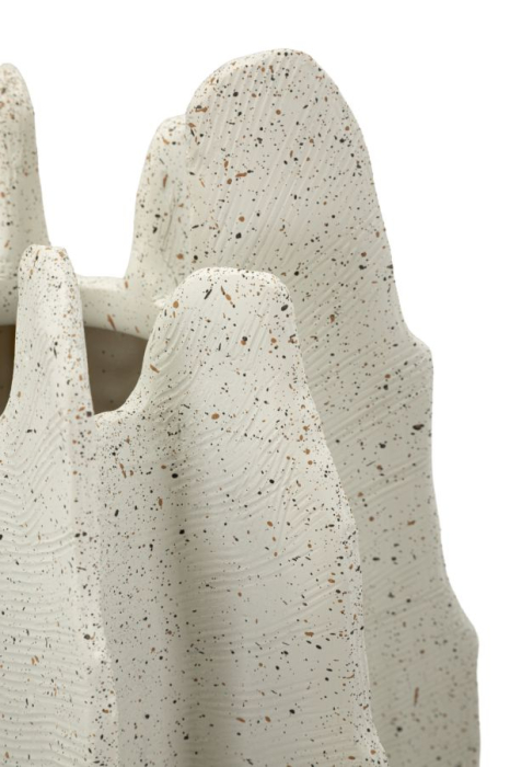 Titlul imaginii principale: Vază decorativă crem din rășină cu design organic sculptural 26x40 cm [4]