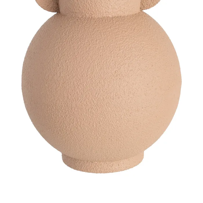 Vază decorativă culoare nisip din metal cu formă sculpturală [4]