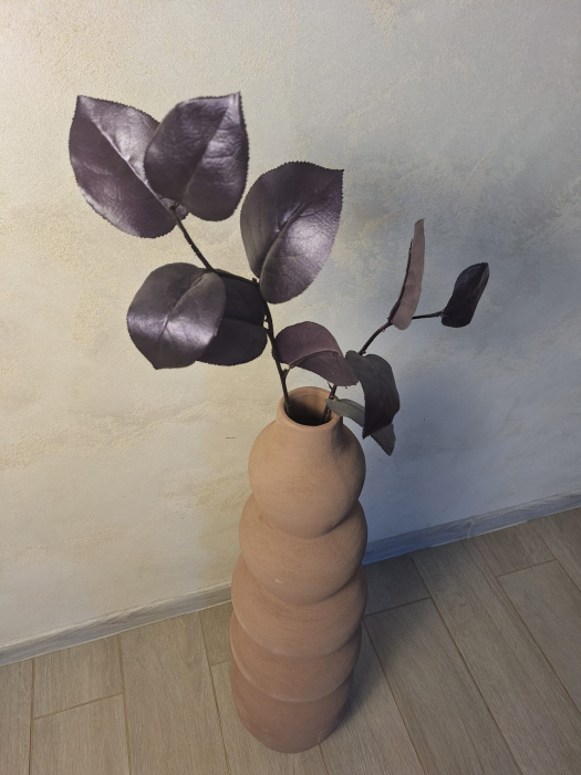 Vază decorativă argilă sculpturală 71.5cm sable – stil boho japandi [4]