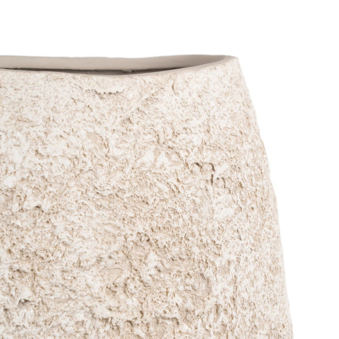 Vază decorativă din ceramică albă rustică cu formă asimetrică [5]