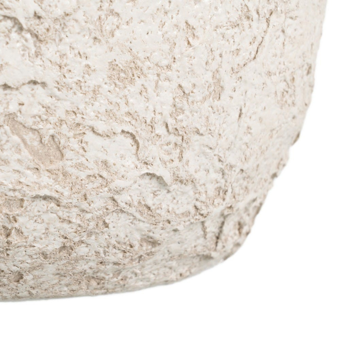 Vază decorativă din ceramică albă rustică formă asimetrică compactă [7]