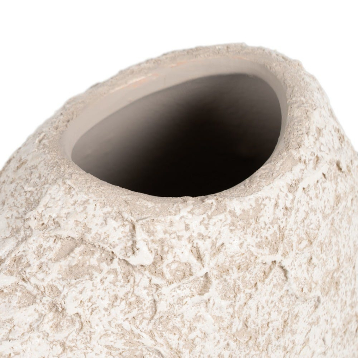 Vază decorativă din ceramică albă rustică formă asimetrică mică [6]
