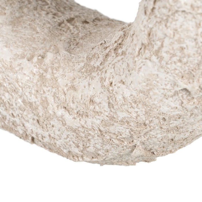 Vază decorativă din ceramică albă cu aspect rustic și decupaj central rotund [7]