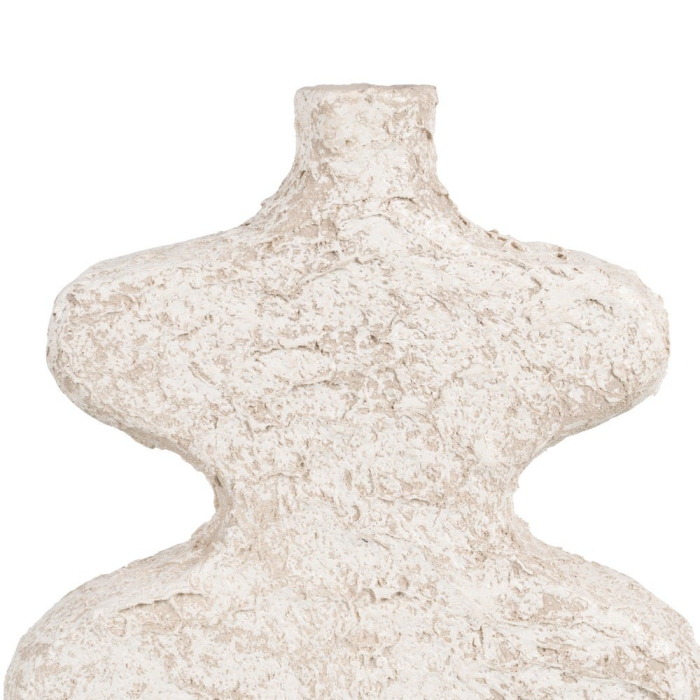 Vază decorativă din ceramică albă rustică cu formă sculpturală [5]