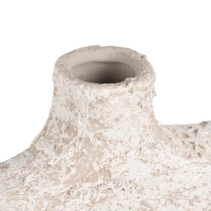 Vază decorativă din ceramică albă rustică cu formă sculpturală [4]