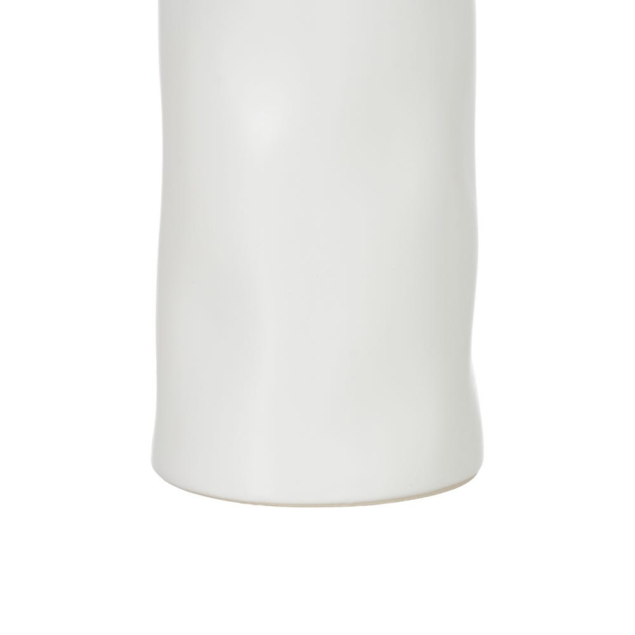 Vază decorativă din ceramică albă cu detalii florale reliefate formă alungită [6]