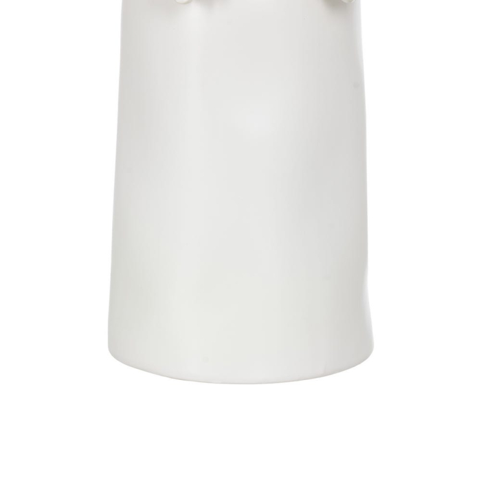 Vază decorativă din ceramică albă cu detalii florale reliefate formă rotunjită [6]