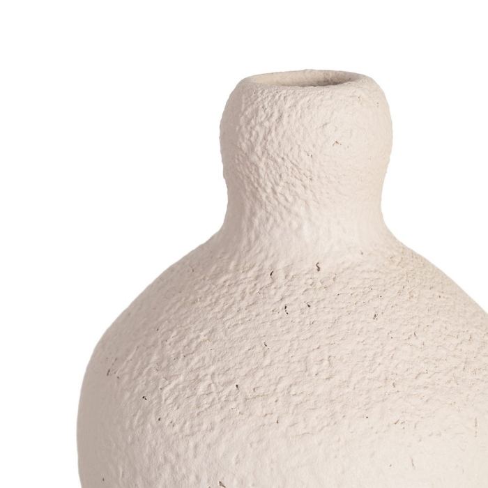 Vază decorativă din ceramică albă cu formă sculpturală rotunjită [5]