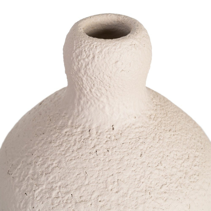 Vază decorativă din ceramică albă cu formă sculpturală rotunjită [4]