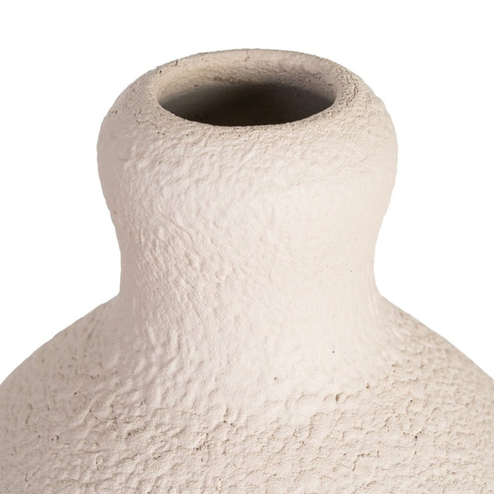 Vază decorativă din ceramică albă cu formă sculpturală rotunjită [4]
