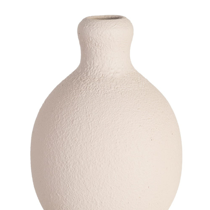 Vază decorativă din ceramică albă cu formă sculpturală rotunjită [5]