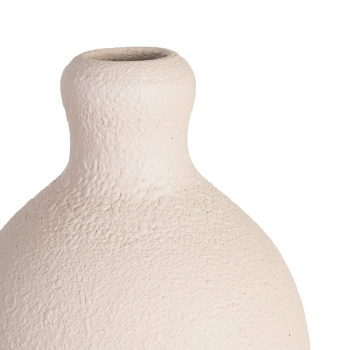 Vază decorativă din ceramică albă cu formă sculpturală rotunjită [3]